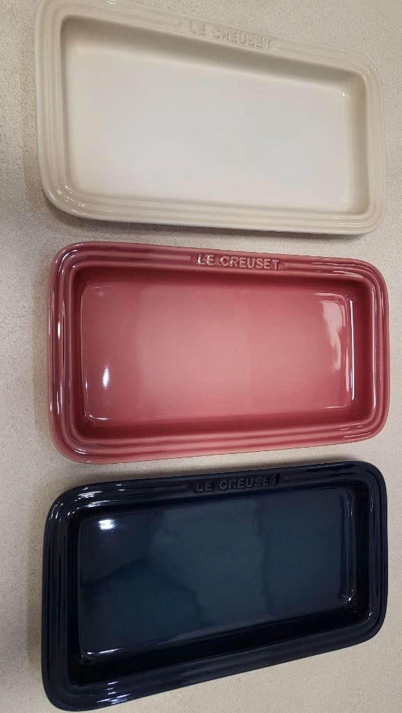 르쿠르제 직사각접시 3pcs 머랭, 로즈쿼츠, 아가베 일괄 판매 이미지