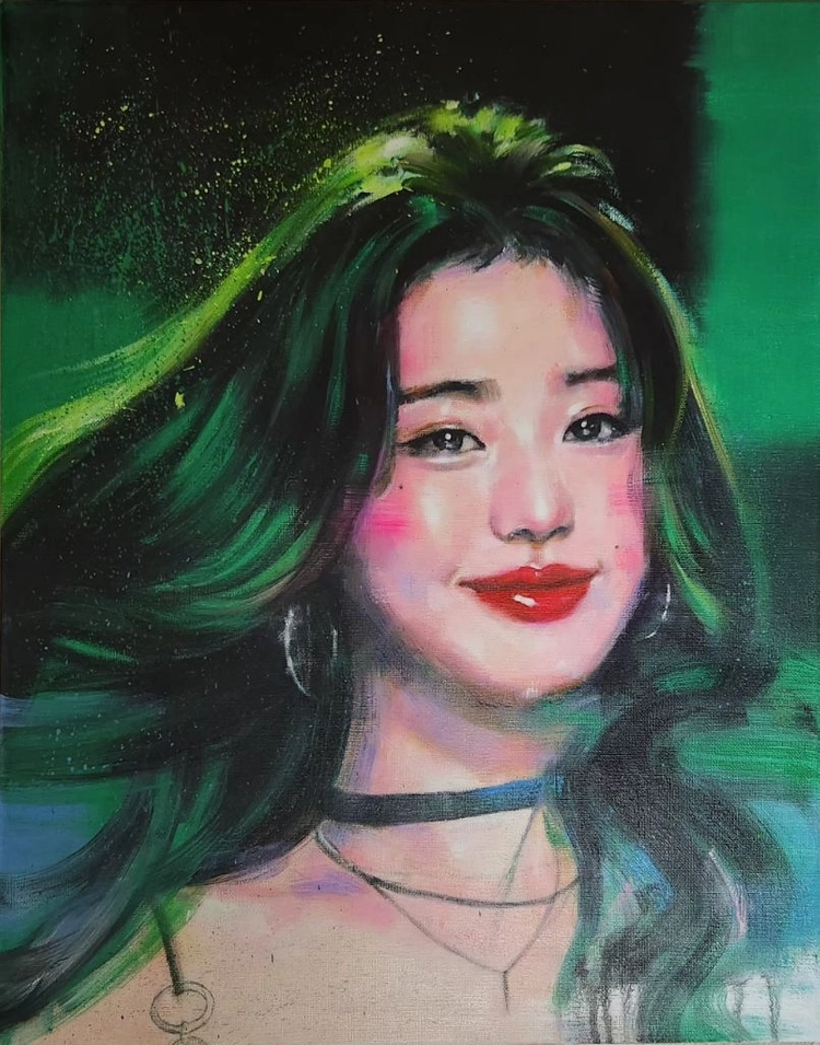 장원영 유화 그림 이미지