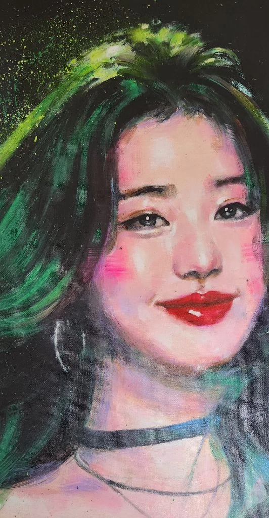 장원영 유화 그림 이미지