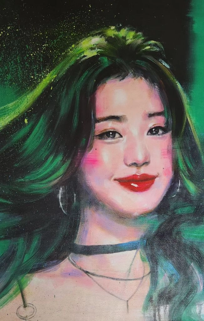 장원영 유화 그림 이미지