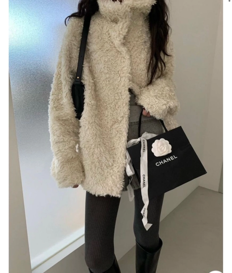 아이보리 퍼자켓 새상품 이미지