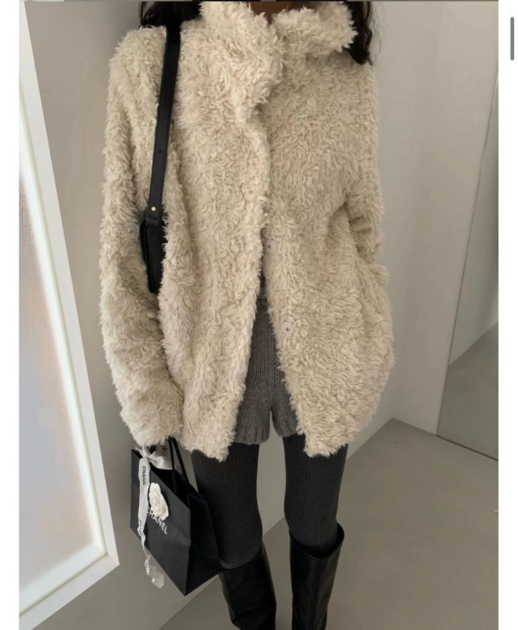 아이보리 퍼자켓 새상품 이미지