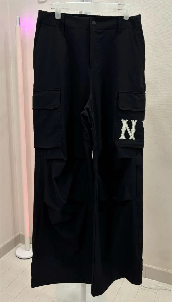 엠엘비 여성 베이직 쿠퍼스 카고 와이드팬츠NY블랙 이미지