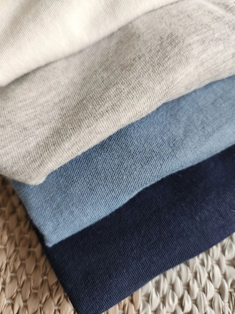 티셔츠 4장 8-10세 / H&M 기본 긴팔 무지 티셔츠 새상품 4장 8-10세 / 에이치엔엠 이미지
