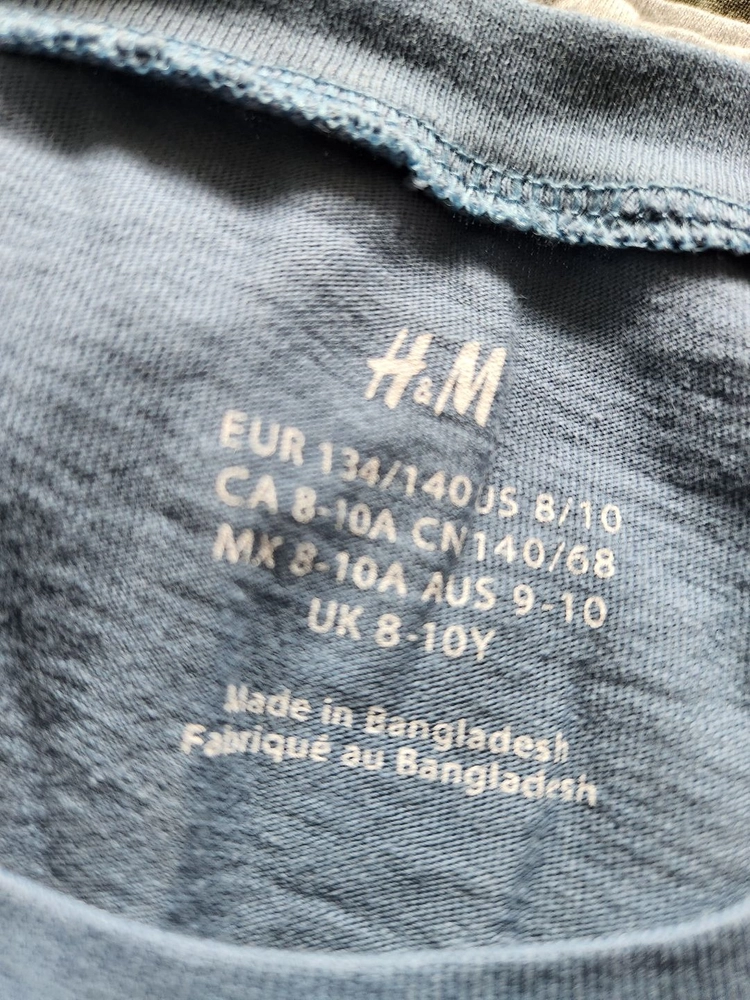 티셔츠 4장 8-10세 / H&M 기본 긴팔 무지 티셔츠 새상품 4장 8-10세 / 에이치엔엠 이미지