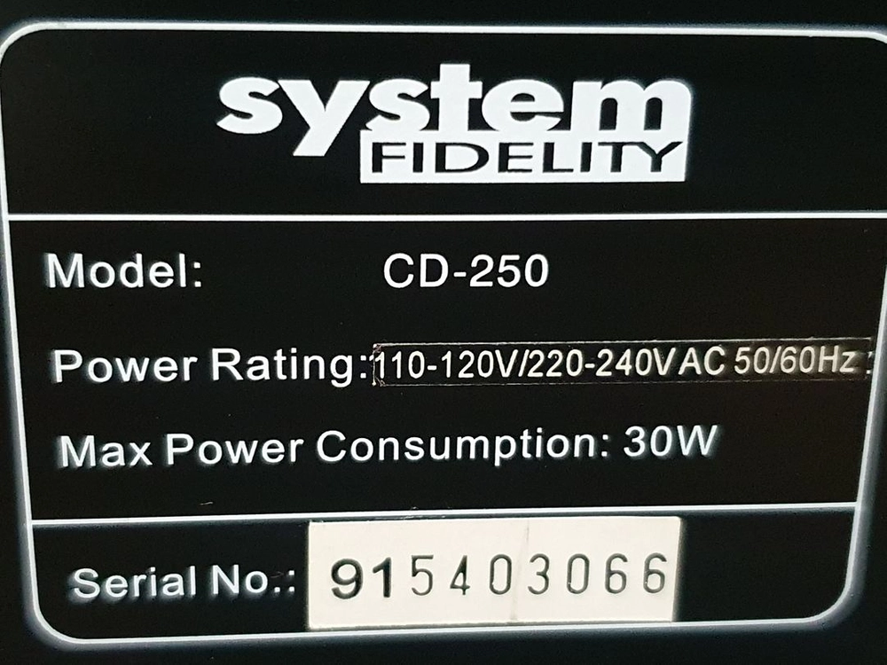 시스템 피델리티 SYSTEM FIDELITY CD-250CDP 이미지