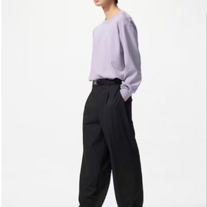 [2XL/33] 유니클로 슬랙스 와이드 정장바지 블랙 긴기장 이미지