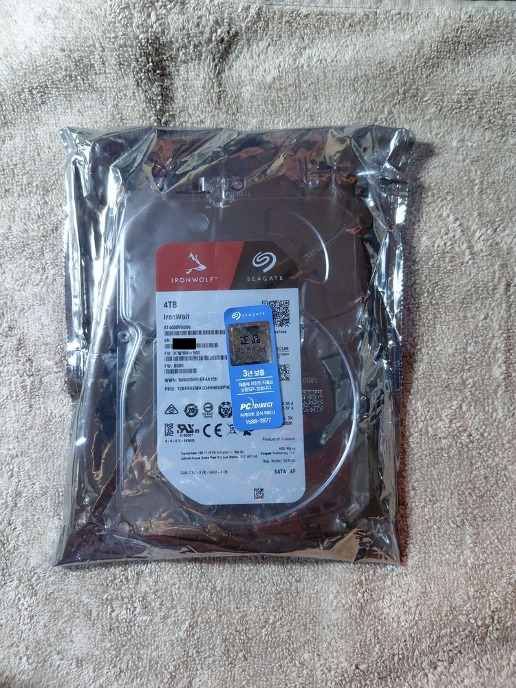 미개봉 Seagate IronWolf HDD 4TB 5400/256M NAS 이미지