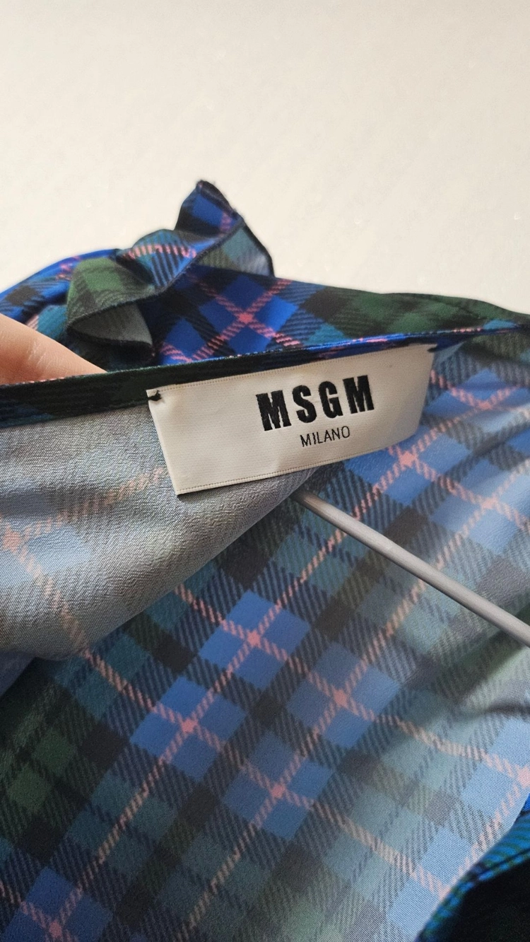 (38) MSGM 체크 셋업 블라우스 플리츠 스커트 투피스 이미지