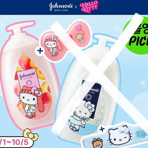 *새상품* 존슨즈 헬로키티 뷰티 로션 물먹복숭아 (헬로키티 팝팝)500ml 이미지