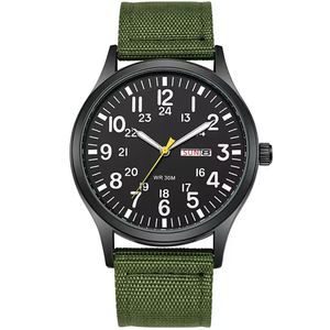 카키필드 스타일 군용 손목시계 [42mm]밀리터리 쿼츠 필드워치 블랙 (S급) 이미지