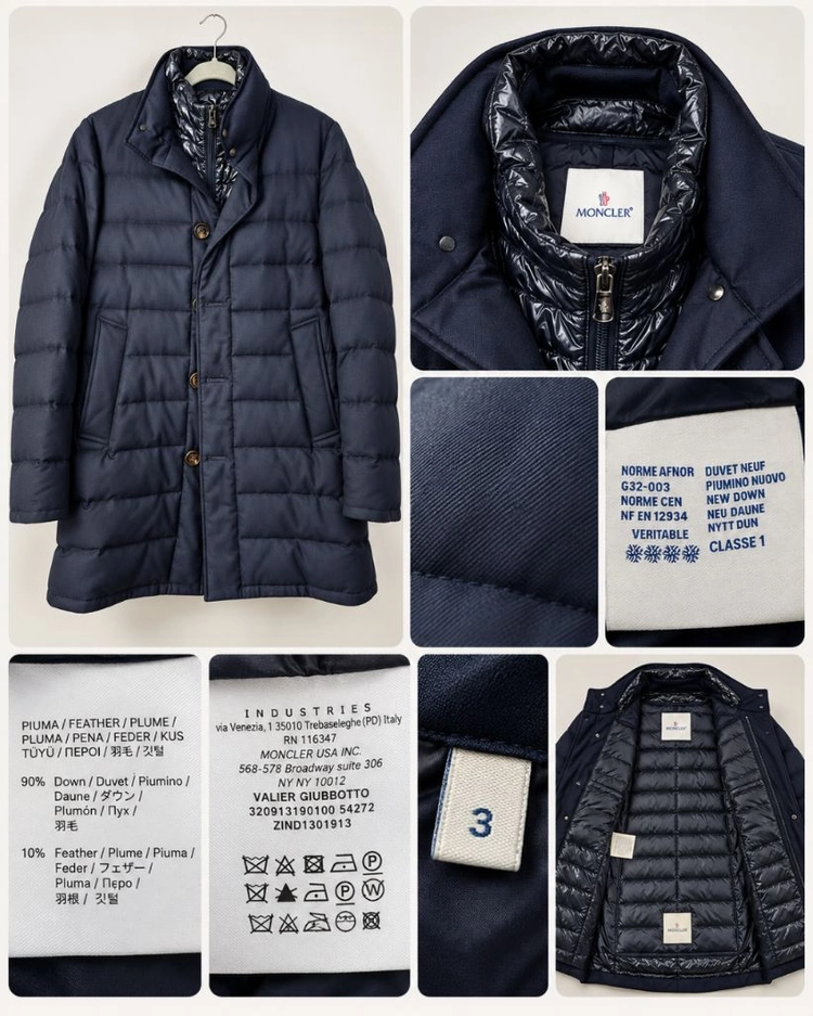 몽클레어(MONCLER) 남성 패딩 하프 코트 (네이비/사이즈 3) 이미지