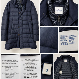몽클레어(MONCLER) 남성 패딩 하프 코트 (네이비/사이즈 3) 이미지