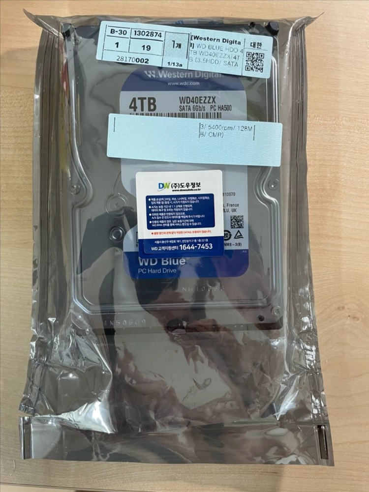 wd blue wd40ezzx hdd 4tb 하드디스크 거의새것 이미지