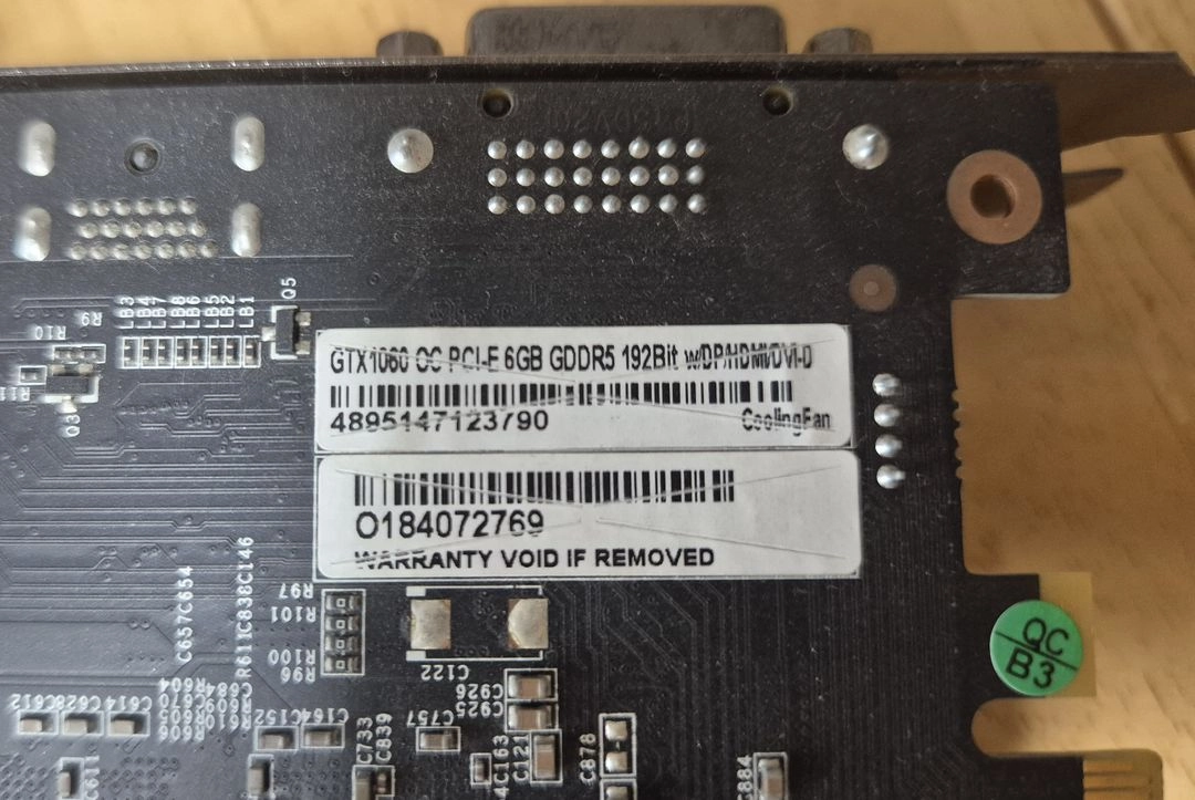 갤럭시 GALAX GTX 1060 6GB 그래픽카드 이미지
