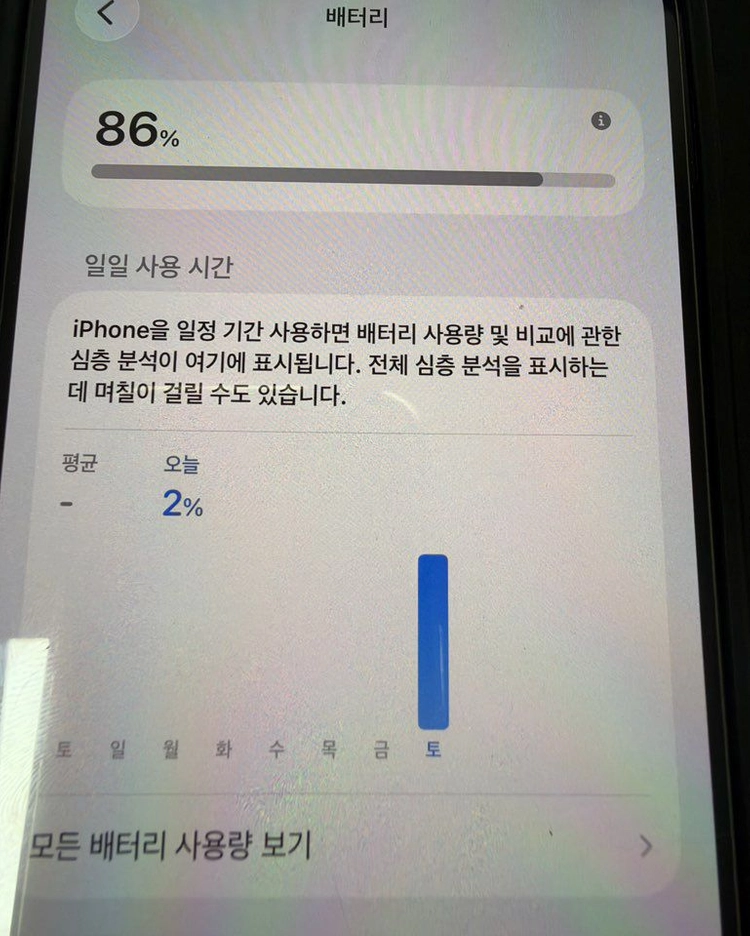 아이폰 13프로맥스 512 배터리 86% 이미지