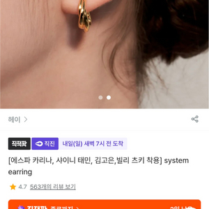 헤이 Hey 시스템 이어링 새상품 이미지