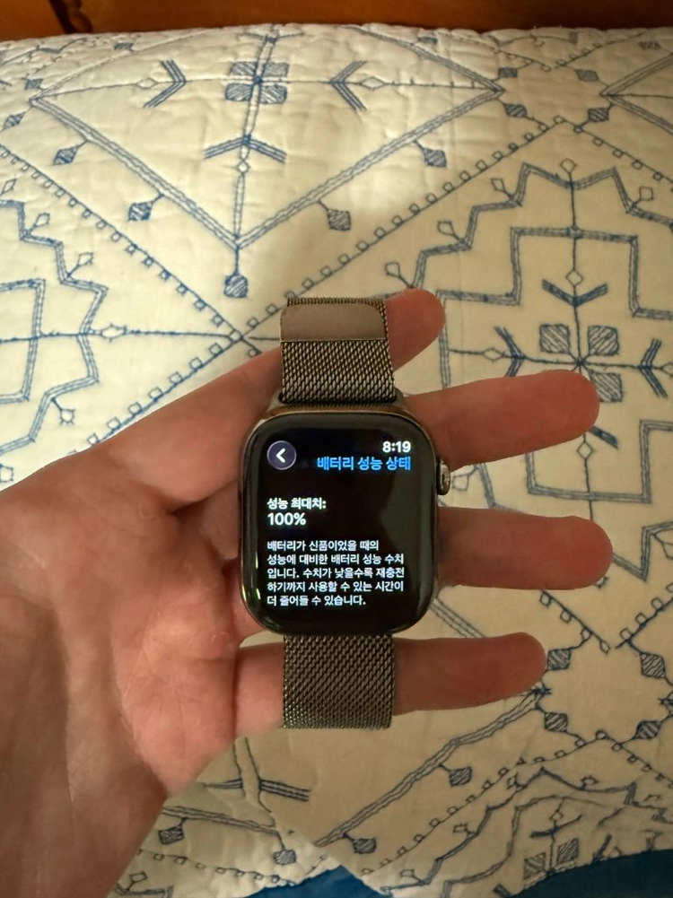 애플워치 11 네츄럴 티타늄 42mm+밀레니즈루프 이미지