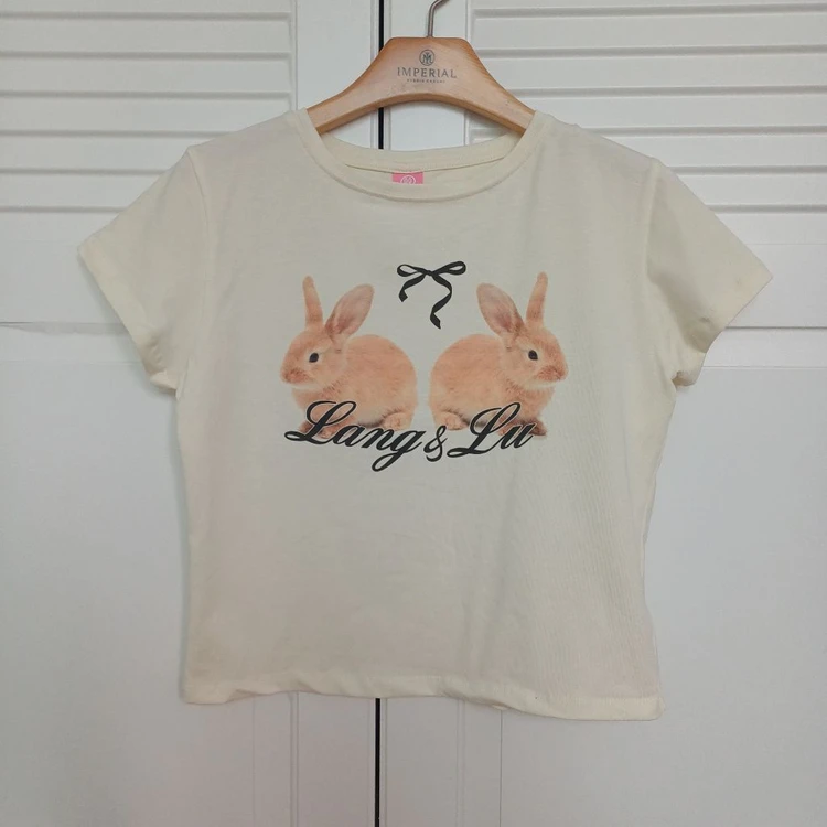 [미착용] 랭앤루 라이크 바니 티셔츠LIKE BUNNY T-Shirts_LIGHT YELLOW 이미지