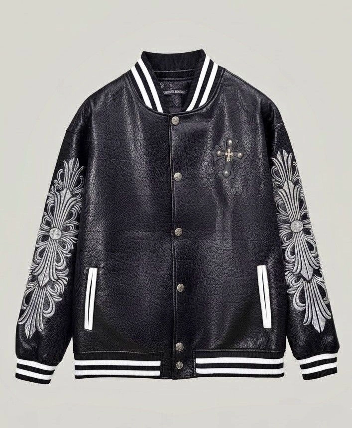 크롬 하츠 레더 바머 자켓 (Varsity Jacket) 이미지