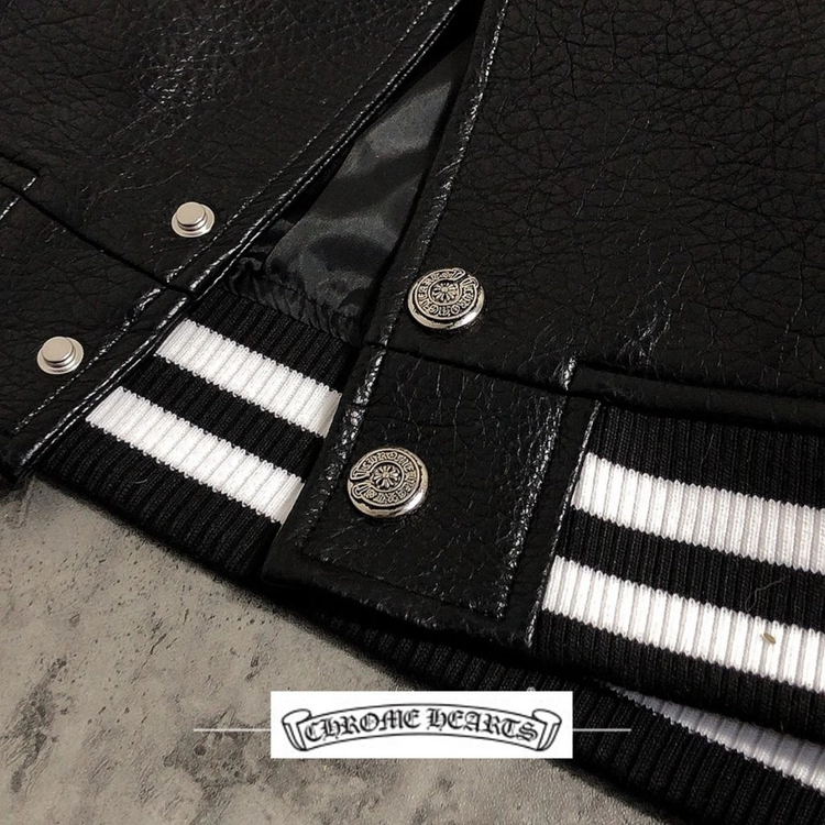 크롬 하츠 레더 바머 자켓 (Varsity Jacket) 이미지