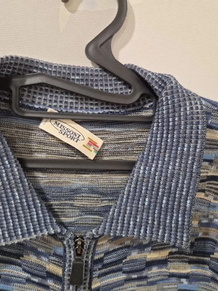 미쏘니 스포츠(MISSONI SPORT) 패턴 집업 니트 가디건 (이탈리아제) 이미지