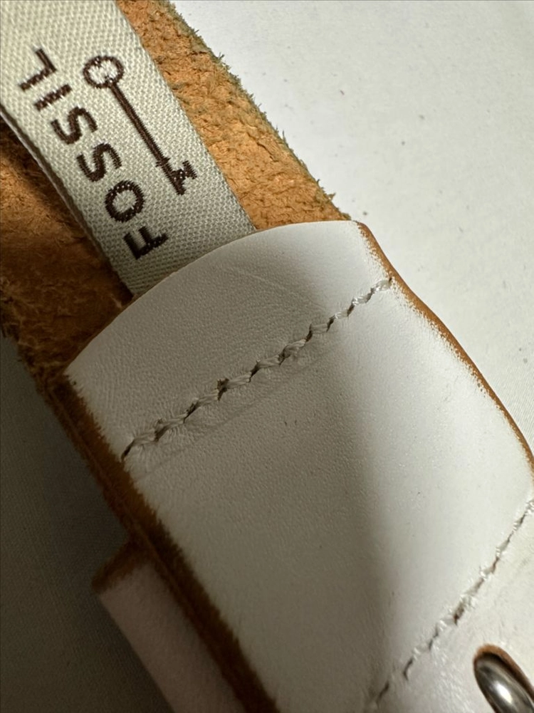 Fossil 화석 화이트 빈티지 자수 소가죽 벨트 이미지
