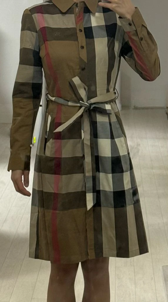 여성 버버리 체크 셔츠 원피스 이미지