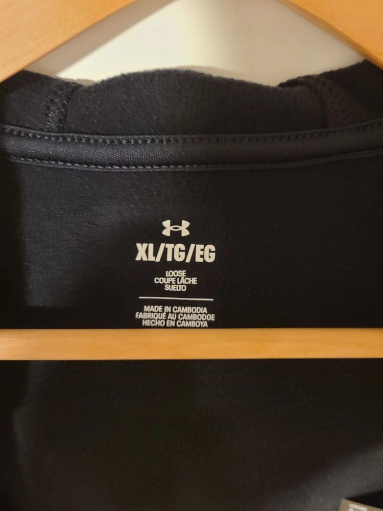 언더아머 Armour Fleece 블랙 후드집업 XL (새상품) 이미지