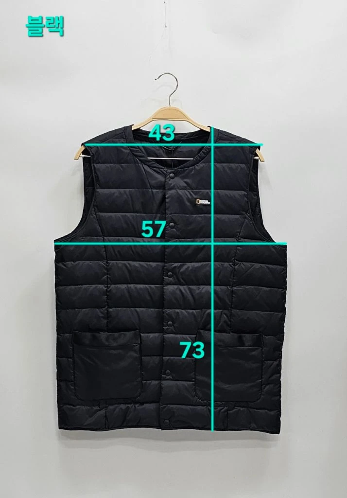 (새상품) 내셔널지오그래픽 22FW 덕다운 경량패딩 베스트 / 남 XL 블랙 이미지
