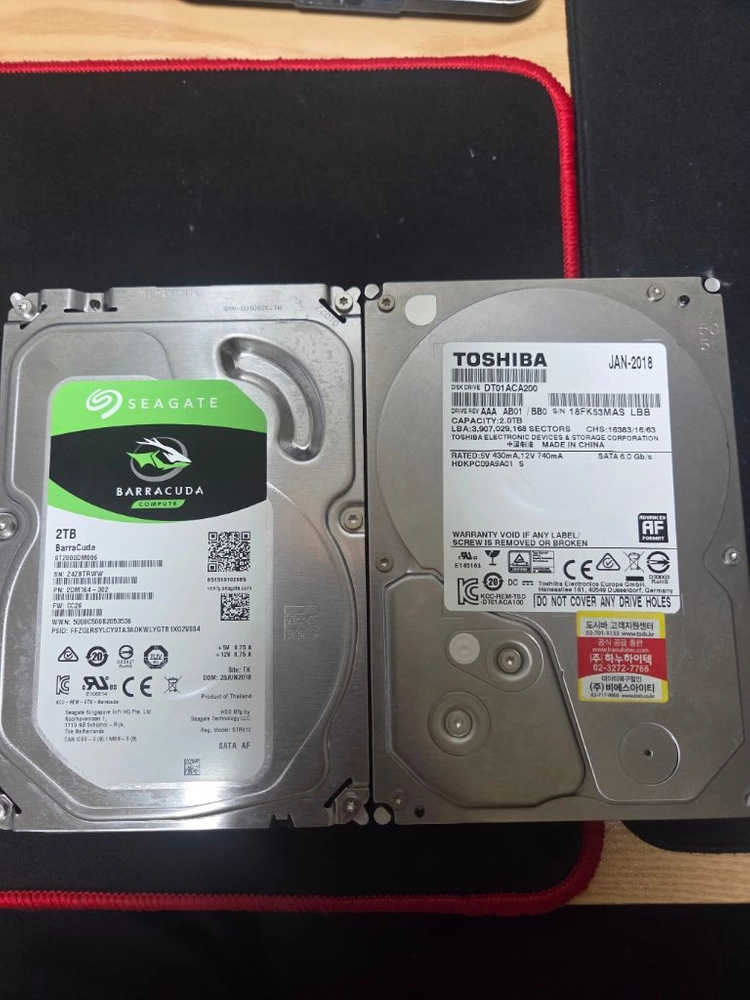 1TB, 2TB 500G 하드디스크 판매 합니다. 이미지