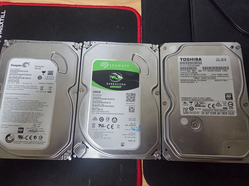 1TB, 2TB 500G 하드디스크 판매 합니다. 이미지