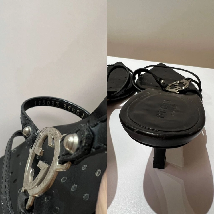 [정품] 구찌 빈티지 톰포드 아카이브 GG 로고 스트랩 샌들 이미지