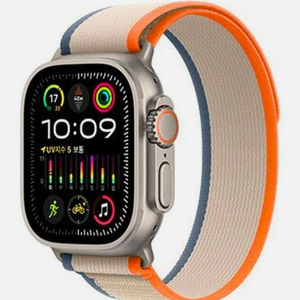 [새상품]애플워치 울트라 2세대 GPS + Cellular 49mm 내추럴 티타늄 케이스 오렌지/베이지 트레일 루프 이미지