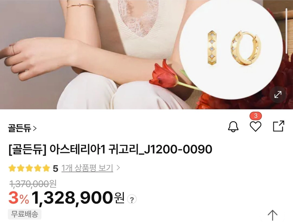 골든듀 아스테리아 18k 귀걸이 이미지