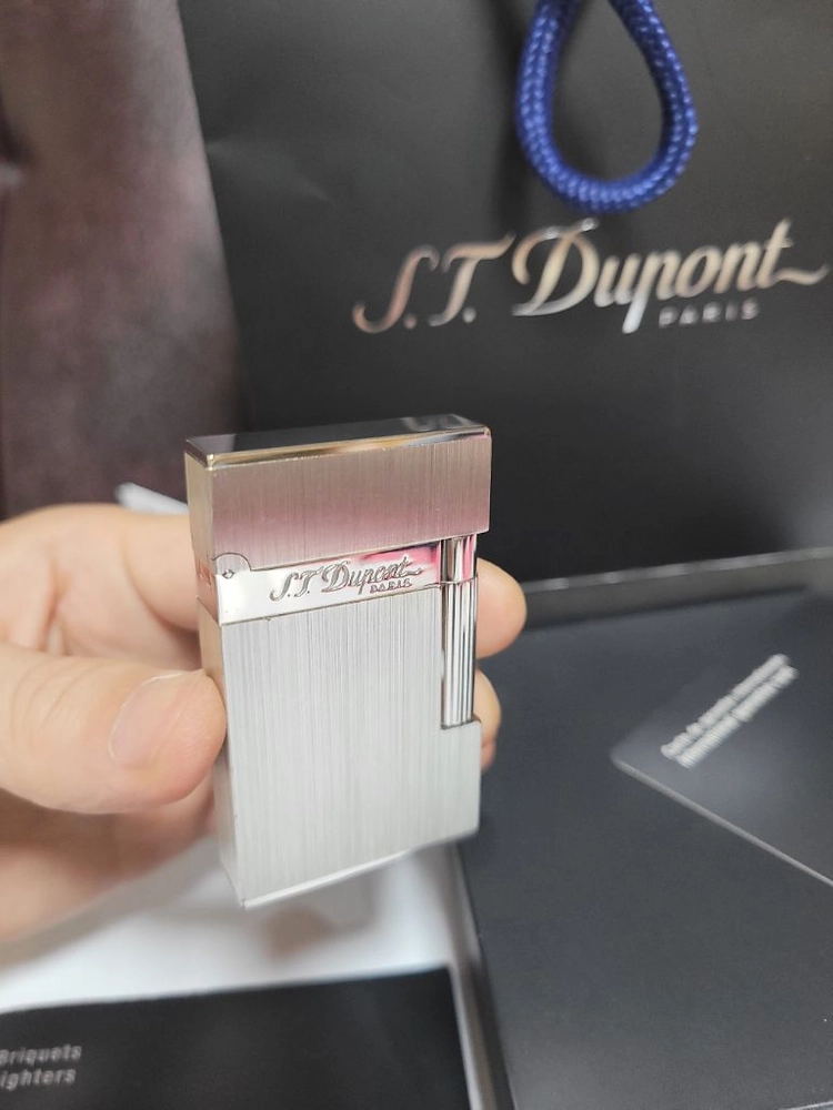 [풀세트] 듀퐁라이터 라인2 신형 ca16404 산토스 브러쉬드 팔라듐 백금 쌍불 듀퐁라이타 이미지