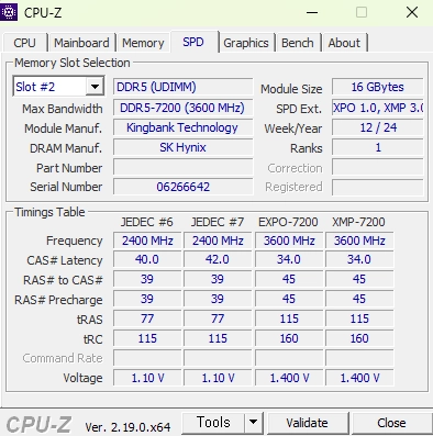 킹뱅크 DDR5 7200MHz 32GB(16*2) 이미지