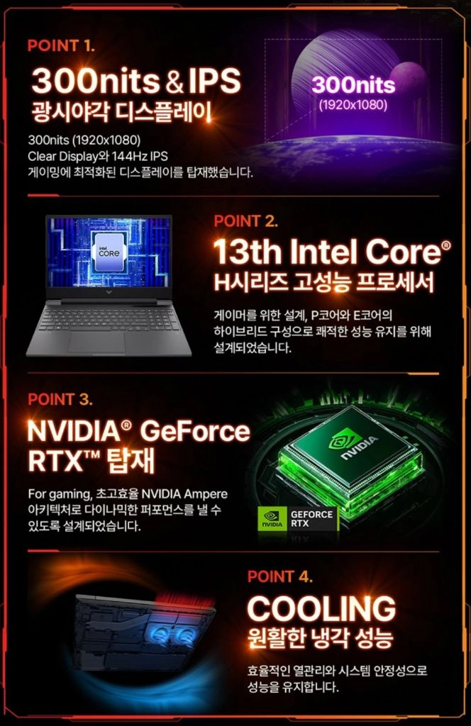 HP 빅터스 15 게이밍 노트북 RTX3050 512GB 미개봉 새제품 이미지