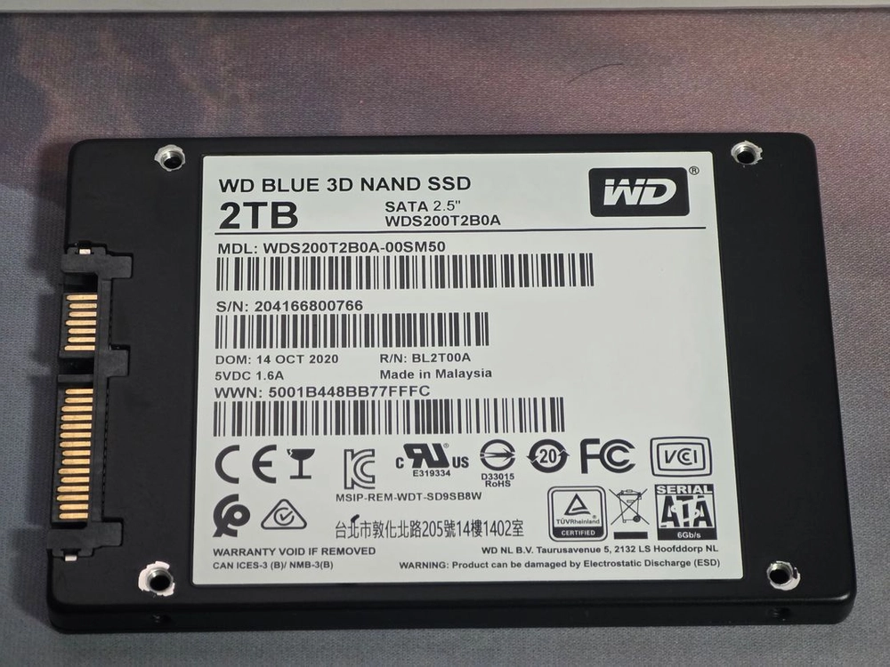 (A+급)WD Blue 3D SSD 2TB 2.5인치 SATA 2테라 (DRAM 탑재) 이미지