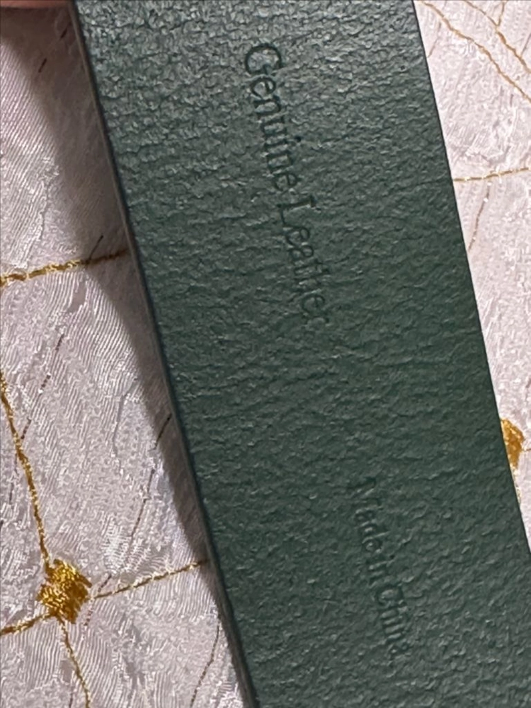 흑녹색 빈티지 황동 버클 천연가죽 벨트, Genuine Leather 1등급 천연가죽 이미지