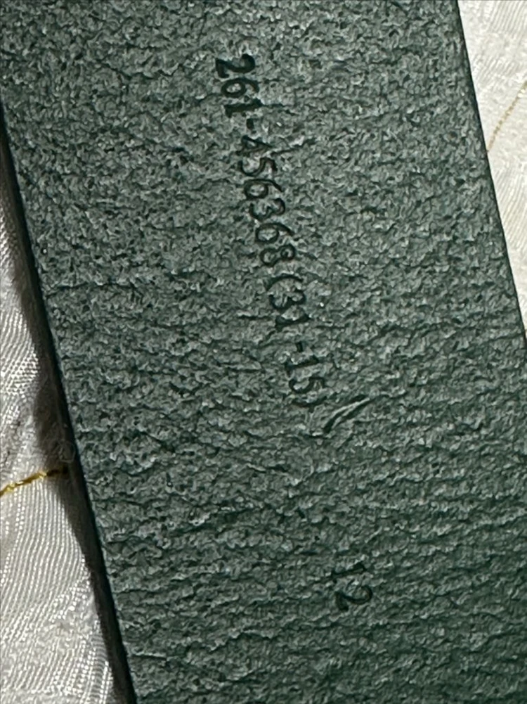흑녹색 빈티지 황동 버클 천연가죽 벨트, Genuine Leather 1등급 천연가죽 이미지