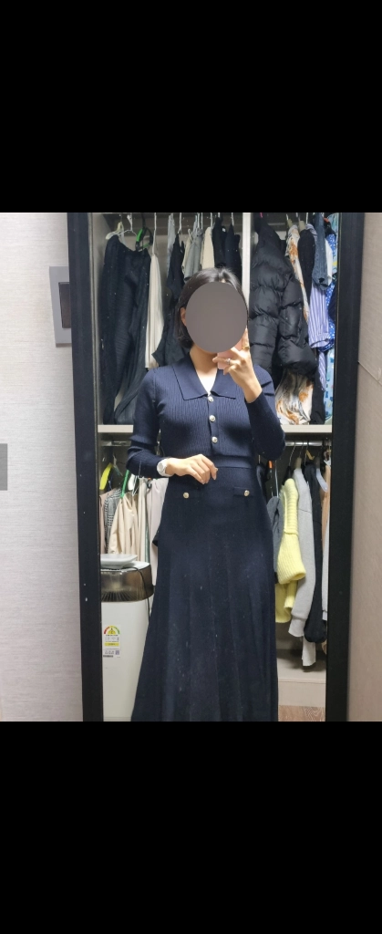 마쥬 니트 카라 원피스 산드로 이미지