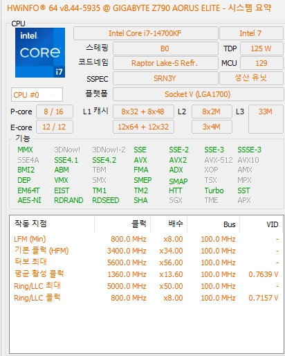 인텔 코어 i7-14700KF 이미지