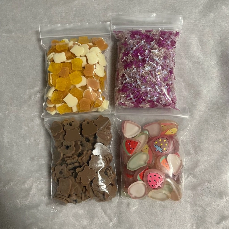 슬라임 슬라이 크런치 분리 비즈 파츠 진통 제 모모찌 332 욤 디폼 펄러 재료 쿼카 귤 식빵 초콜렛 토핑밤 이미지