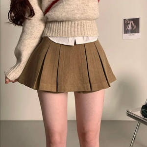 겨울 코듀로이 A라인 미니 스커트 반바지 포함 이미지