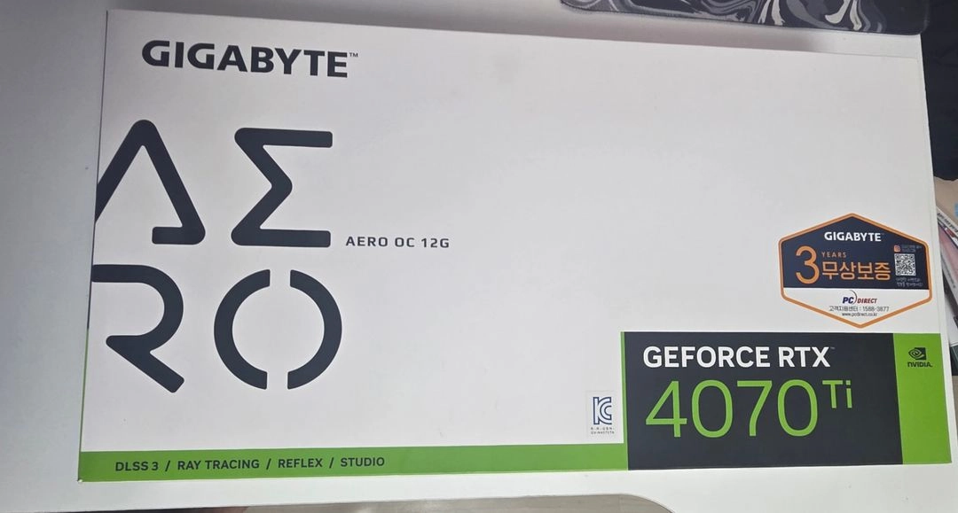 RTX 4070ti 에어로 화이트 그래픽카드 풀박스 - 안심되는 중고거래
