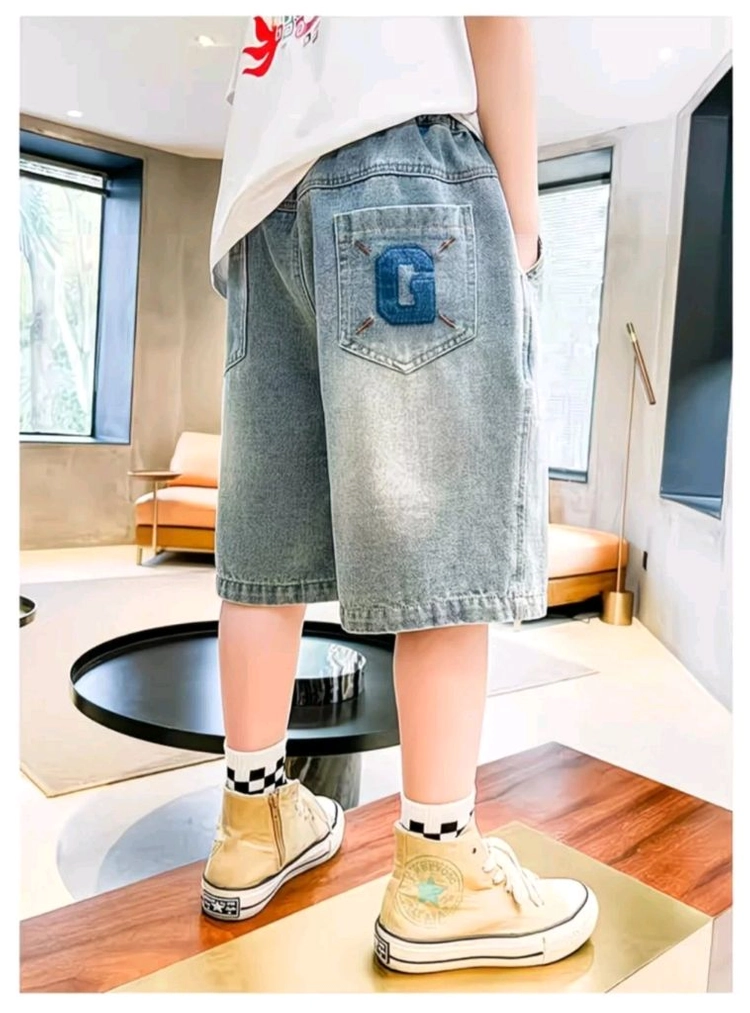 170사이즈 남아 여름 7부 청바지(새것) 이미지