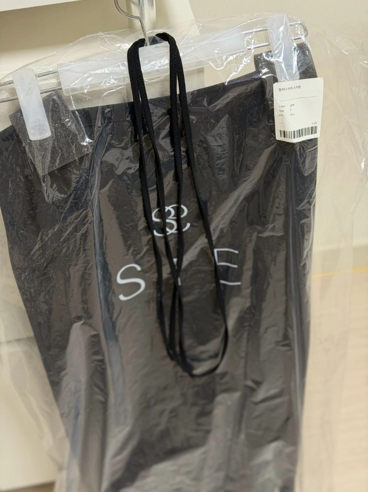 Sie 시에 알리나 타이 스커트 블랙 S 맥시 이미지