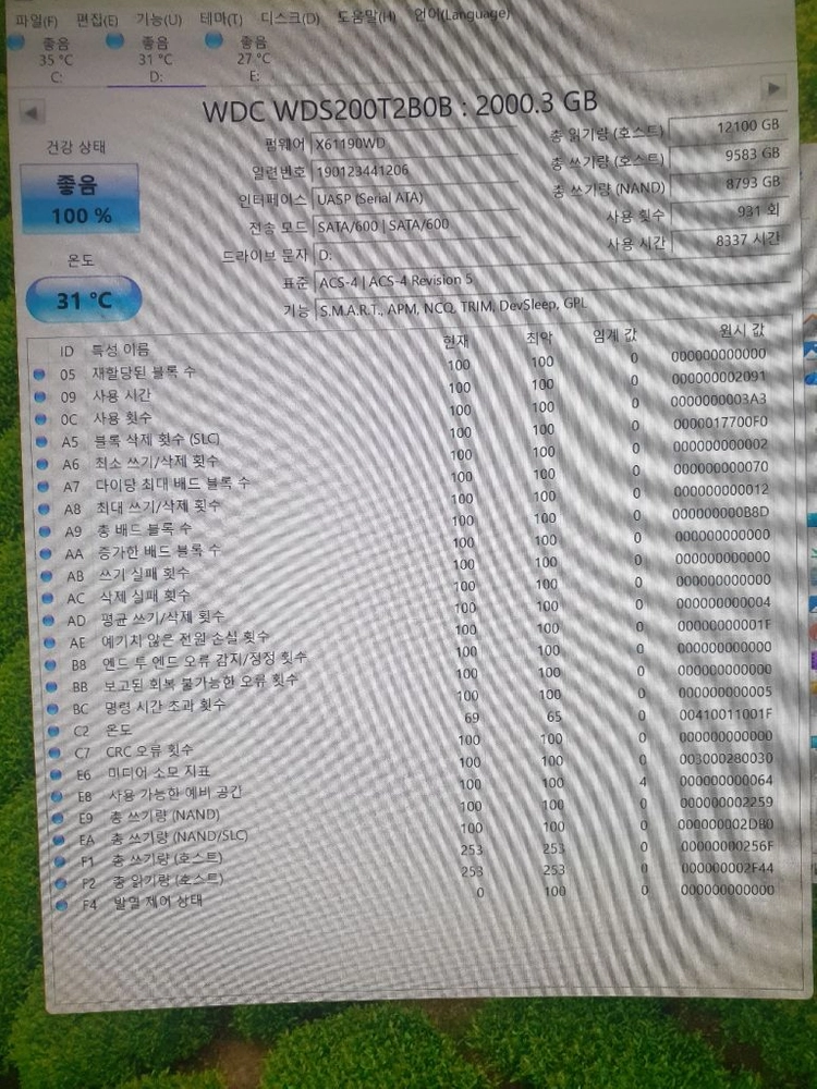WD BLUE 2TB M.2 SATA SSD 이미지