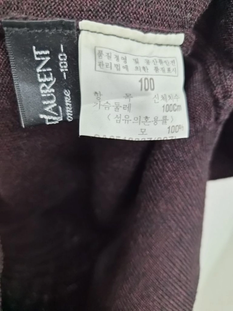 입생로랑(YSL) 모 100% 미니 로고 자수 반목 하프넥 니트 이미지